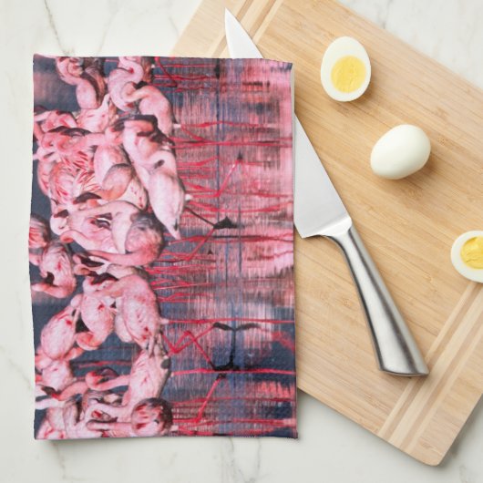 Lesser Flamingos (Phoeniconaias minor), Afrika, Theedoek (Quarter Fold)