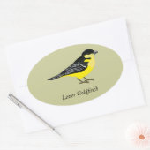 Lesser goudfinch ovale sticker (Envelop)