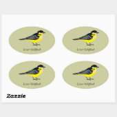 Lesser goudfinch ovale sticker (Vel)
