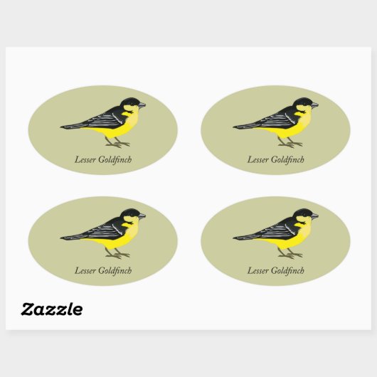 Lesser goudfinch ovale sticker (Vel)