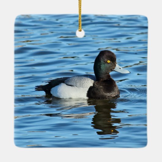 Lesser Scaup - Bluebill Duck Drake Keramisch Ornament (Achterkant)