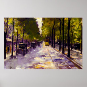 Lesser Ury Berlin Street in de Sunshine Poster
