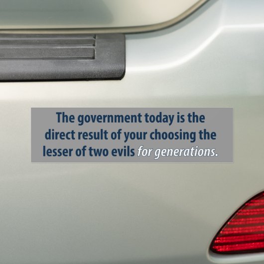 Lesser van Twee Gebeurtenissen Bumpersticker (Op auto)