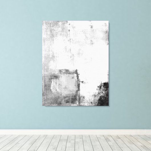 'Lessons' Abstracte zwart-witkunst Canvas Afdruk (Insitu (Houten vloer))