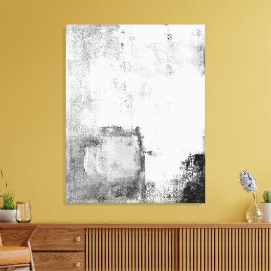 'Lessons' Abstracte zwart-witkunst Canvas Afdruk (Insitu (Woonkamer))