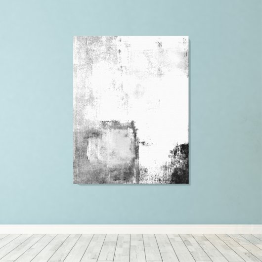 'Lessons' Abstracte zwart-witkunst Canvas Afdruk (Insitu (Houten vloer))