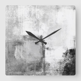 'Lessons' Abstracte zwarte en witte kunstklok Vierkante Klok