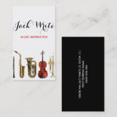 Lessons Instrument Music Instructor Business Visitekaartje (Voorkant / Achterkant)