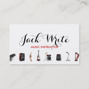 Lessons Instrument Music Instructor Business Visitekaartje