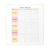 Lessons Planner Teacher Notitieblok (Voorkant)