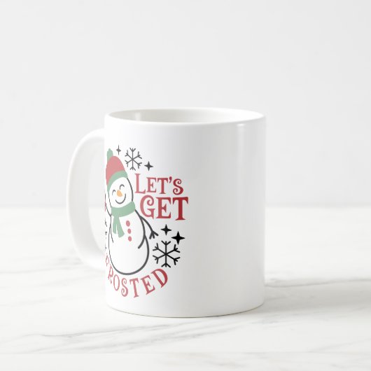 Les't get Frosted Cute Crhistmas Snowman Koffiemok (Voorkant links)