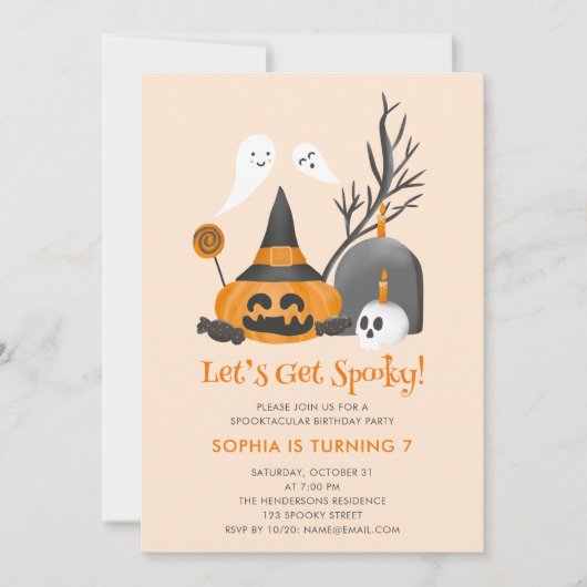 Lest krijgen griezelig schattig verjaardag Hallowe Kaart (Voorkant)