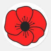 Lest We Forget - Poppy voor Herdenkingsdag Ronde Sticker (Voorkant)