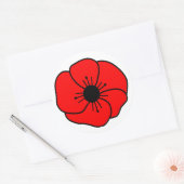 Lest We Forget - Poppy voor Herdenkingsdag Ronde Sticker (Envelop)