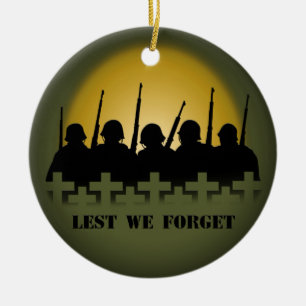 Lest We Forget Sieraad Gepersonaliseerd Herdenking Keramisch Ornament