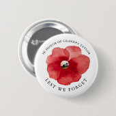 Lest We Forget | Ter ere van Remembrance Day Ronde Button 5,7 Cm (Voorkant /achterkant)