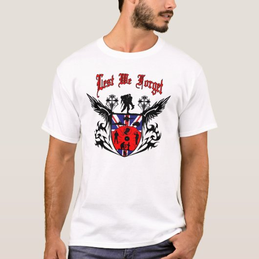 LEST WE FORGET .....United Kingdom T-shirt (Voorkant)