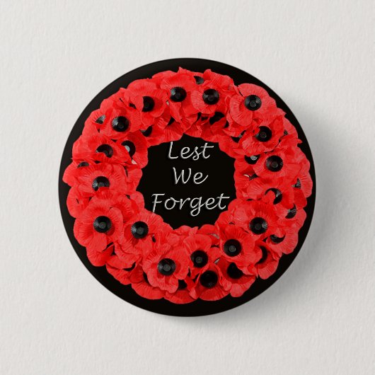Lest we vergeten (papaver) ronde button 5,7 cm (Voorkant)