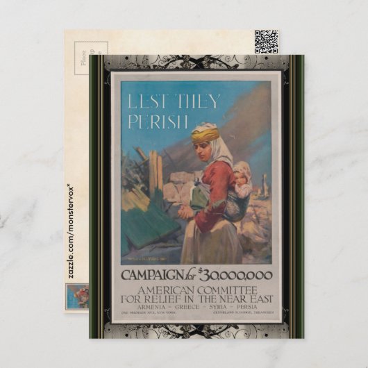 Lest ze Perish Poster Briefkaart (Voorkant / Achterkant)