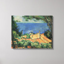 L'Estaque Met Rode Daken - Paul Cezanne - c1883 Canvas Afdruk
