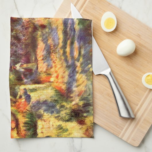 L'Estaque van Pierre Renoir,  impressionisme Theedoek (Quarter Fold)