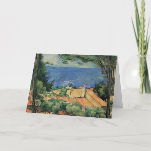 L'Estaque with Red Roofs - Paul Cezanne - c1883 Feestdagen Kaart (Voorkant)