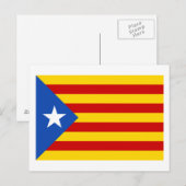 "L'Estelada Blava" Catalaanse onafhankelijkheidsvl Briefkaart (Voorkant / Achterkant)