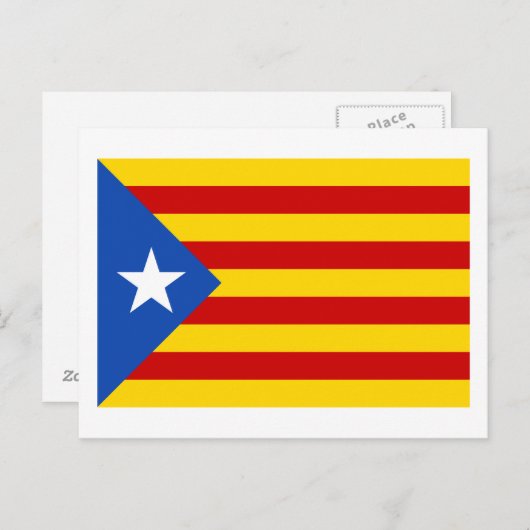 "L'Estelada Blava" Catalaanse onafhankelijkheidsvl Briefkaart (Voorkant / Achterkant)