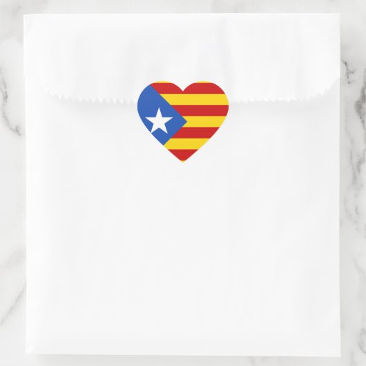 "L'Estelada Blava" Catalaanse Onafhankelijkheidsvl Hart Sticker (Tas)