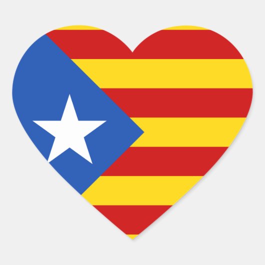 "L'Estelada Blava" Catalaanse Onafhankelijkheidsvl Hart Sticker (Voorkant)