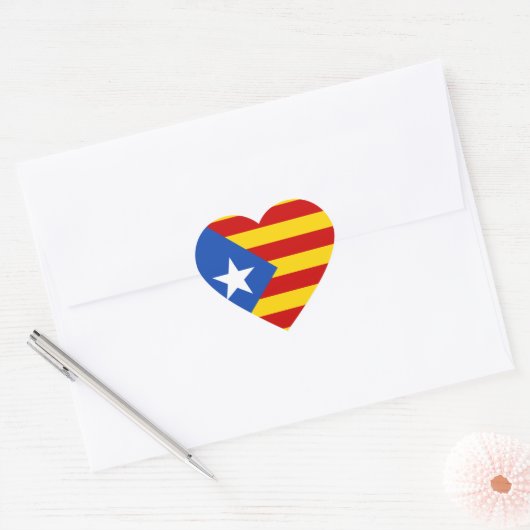 "L'Estelada Blava" Catalaanse Onafhankelijkheidsvl Hart Sticker (Envelop)