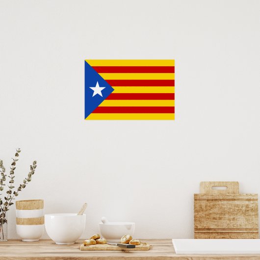 "L'Estelada Blava" Catalaanse onafhankelijkheidsvl Poster (Keuken)