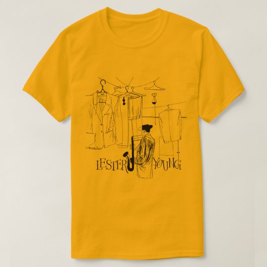 Lester Young Jazz  Illustratie T-shirt (Design voorkant)