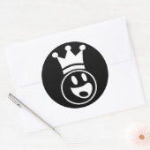 Lester - zwart rond ronde sticker (Envelop)