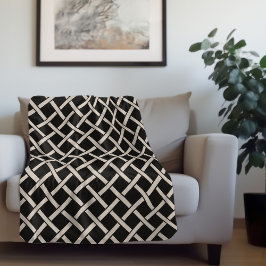 Lestrooster voor zwart-wit en ivoor | Moderne bosb Sherpa Deken