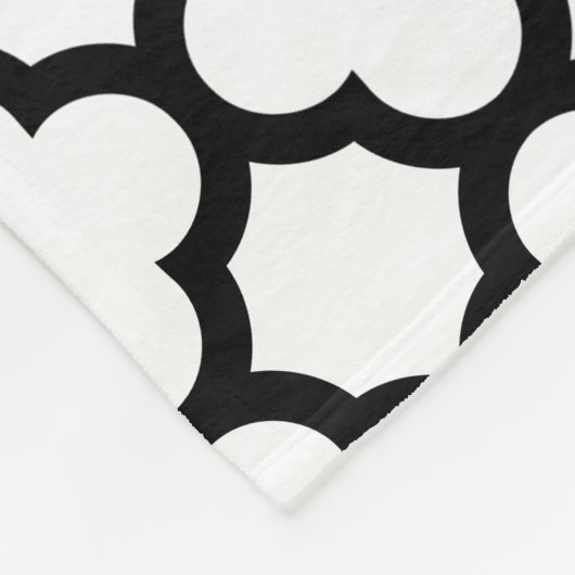 Lestrooster zwart-wit Quatrefoil Fleece Deken (Hoek)