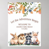 let adventure begin animals baby shower welcome poster (Voorkant)