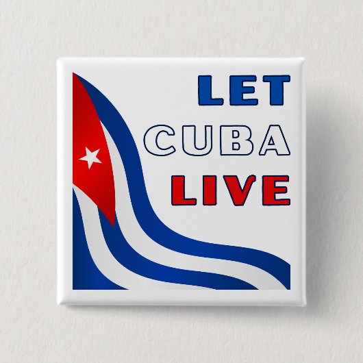 Let Cuba Live Pin Vierkante Button 5,1 Cm (Voorkant)