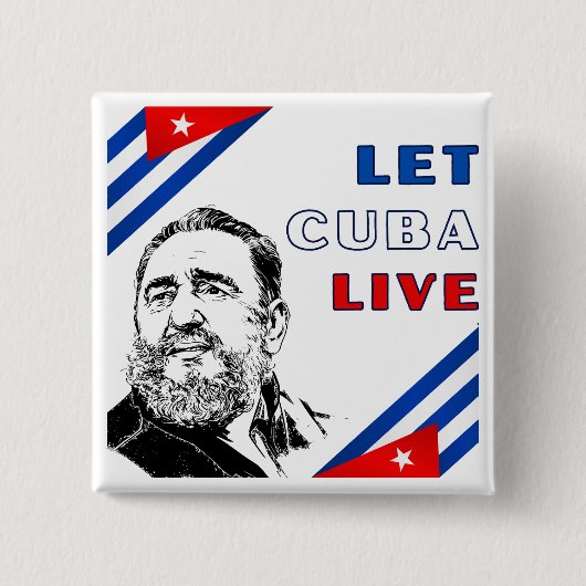 Let Cuba Live Vierkante Button 5,1 Cm (Voorkant)
