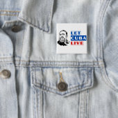 Let Cuba Live Vierkante Button 5,1 Cm (In situ)