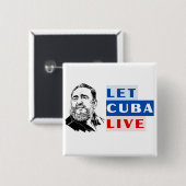 Let Cuba Live Vierkante Button 5,1 Cm (Voorkant /achterkant)