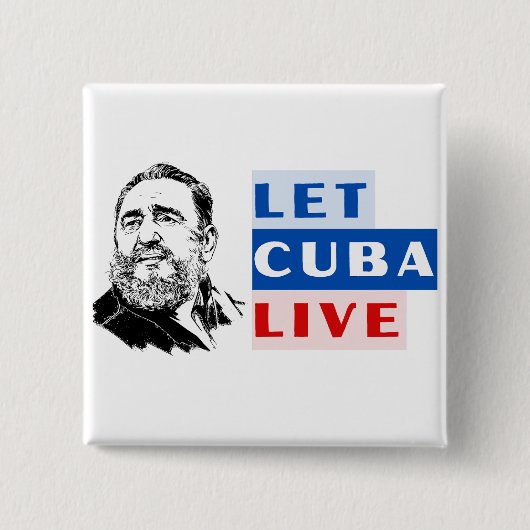 Let Cuba Live Vierkante Button 5,1 Cm (Voorkant)