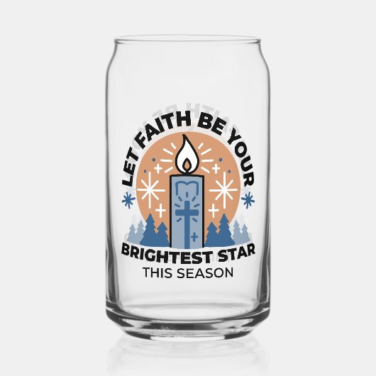 Let Faith Shine Bright: het thema van de winter Blikvorm Glas (Achterkant)