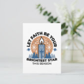 Let Faith Shine Bright: het thema van de winter Briefkaart (Staand voorkant)