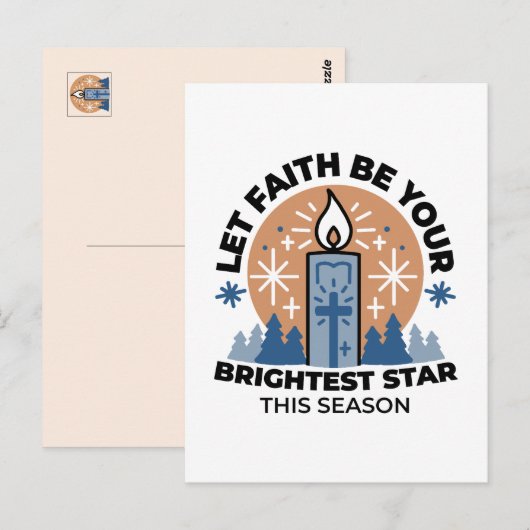 Let Faith Shine Bright: het thema van de winter Briefkaart (Voorkant / Achterkant)
