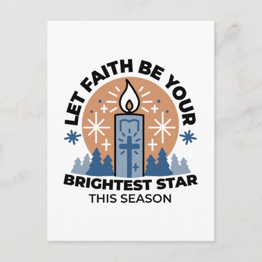 Let Faith Shine Bright: het thema van de winter Briefkaart (Voorkant)