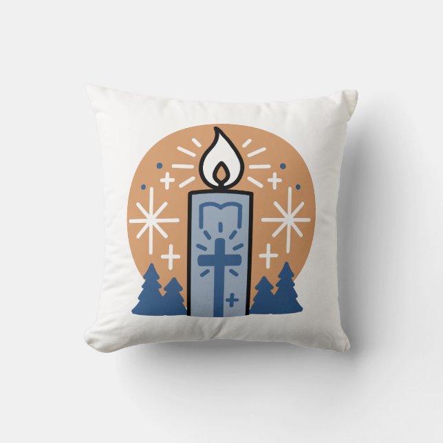 Let Faith Shine Bright: het thema van de winter Kussen (Voorkant)