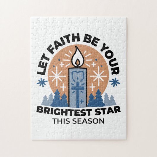 Let Faith Shine Bright: het thema van de winter Legpuzzel (Verticaal)