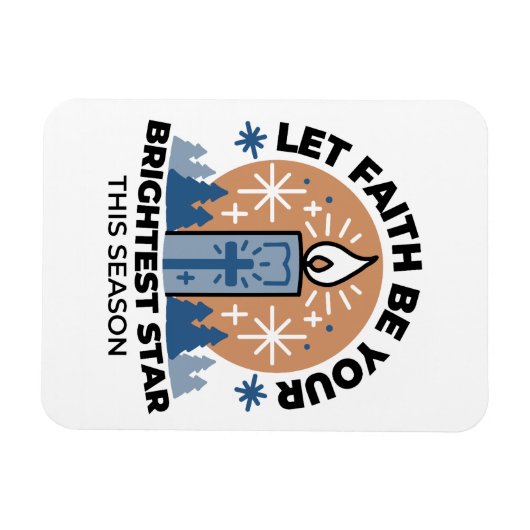 Let Faith Shine Bright: het thema van de winter Magneet (Horizontaal)