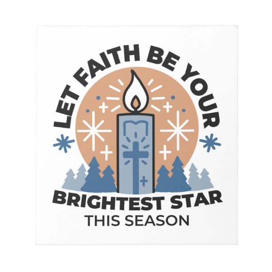Let Faith Shine Bright: het thema van de winter Notitieblok (Voorkant)